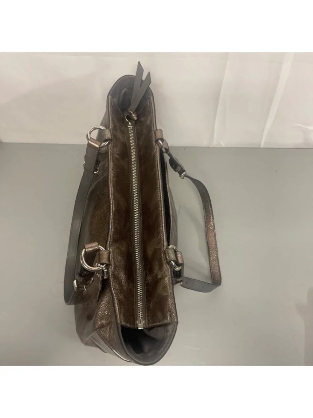 Coach Metallic Bronze Leather Tote Bag